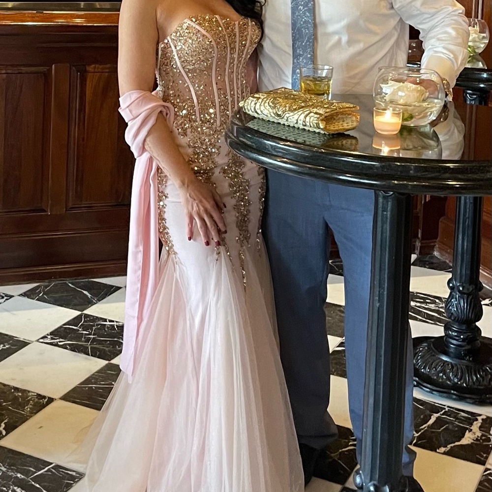 $500 Jovani 5908 Corset Blush/Nude Mermaid Dress